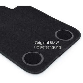 kfz-premiumteile24 KFZ-Ersatzteile und Fußmatten Shop, Fußmatten passend  für BMW 3er E90/E91 Velours Matten Premium Qualität Leder Band Autoteppiche  schwarz 4-teilig