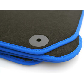 Fußmatten Set passend für Golf 5 6 Jetta Scirocco Premium Velours Matten Innen, Schwarz Blau 4-teilig