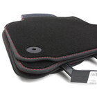 Fußmatten passend für VW Golf 5 6 Scirocco Premium Velours Autoteppich 4-teilig Schwarz / Ziernaht Rot