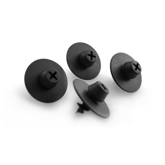 4x Set Fußmatten Druckknopf Halter Bodenhalter (schwarz) Befestigungs-Set - zum Eindrehen