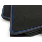 Fußmatten Set passend für 1er BMW F20 Velours Matten Premium Qualität Innen Tuning 4-teilig, mit blauem Band