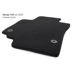 Fußmatte passend für Skoda Yeti (alle) Velours Matte Fahrermatte einzeln Automatte Schwarz