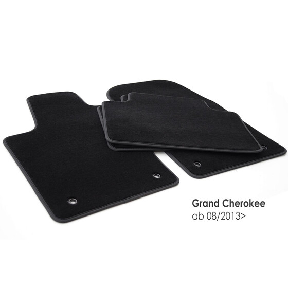 Fußmatten für Grand Cherokee (Facelift ab 2013) Matten Set in Original Qualität Velours 4-teilig Schwarz