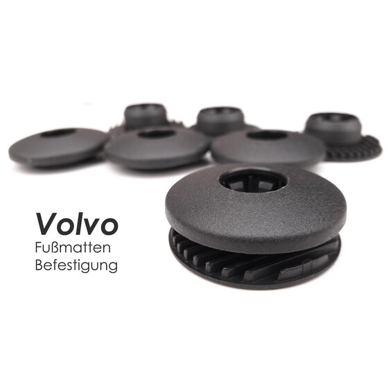 Fußmatten Befestigung für Volvo Modelle (4-teilig, Schwarz) Automatten Matten Halter Öse Clipse