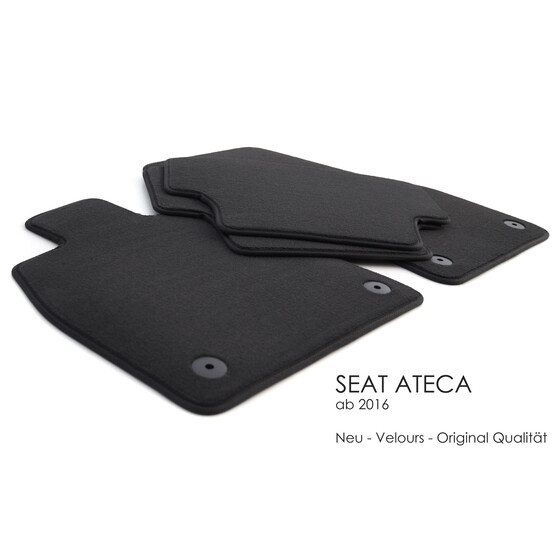 Fußmatten für Seat Ateca passend Velours Original Qualität Automatten 4-teilig Schwarz