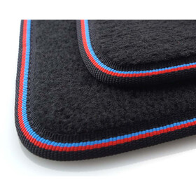 Fußmatten passend für BMW 3er Cabrio E46 Premium Velours Autoteppich M3 Edition Schwarz, Rot, Blau