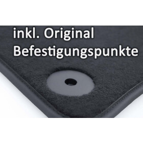 Fußmatten passend für Skoda Kodiaq Velours Matten Set Premium Automatten 4-teilig Schwarz Original Befestigung