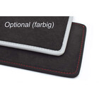 Trittschutz, Absatzschoner, Fersenschutz für Auto Fußmatten (optional mit Ziernaht / farbigen Rand)