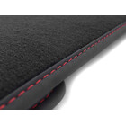 Fußmatten Passend für VW Golf 7 (alle) Premium Qualität Automatten 4-teilig Velours schwarz, Rote Ziernaht