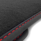 Fußmatten passend für Skoda Octavia III IV / Combi / RS Premium Qualität Automatten 4-teilig Velours schwarz, Rote Ziernaht