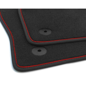 Fußmatten passend bei Seat Ibiza 5 V 6FKJ ab 2017 Matten Velours Premium Qualität Automatten 2-teilig Zierband Rot