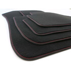 Fußmatten passend für BMW 1er E87 M1 (Ziernaht Rot) Velours Matten in Original Qualität Velours Autoteppich 4-teilig Schwarz