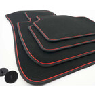 Fußmatten für BMW 3er E90 E91 M3 Veloursmatten in Original Qualität Automatten 4-teilig Schwarz, Zierstreifen Rot