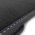 Fußmatten passend für VW Passat (B6, B7/alle) Variant Premium Qualität Velours Autoteppich 4-teilig schwarz Ziernaht Weiß