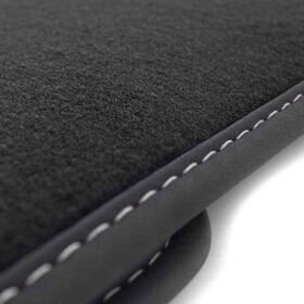 Fußmatten passend für VW Arteon Velours Autoteppich Premium Matten 4-teilig - Ziernaht Weiß