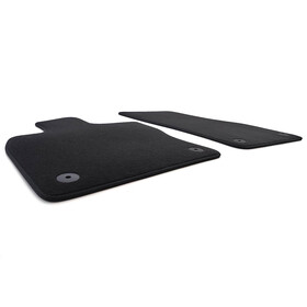 Fußmatten passend für Skoda Karoq Premium Velours Automatten Set 2-teilig Schwarz Autoteppich