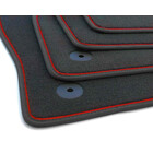 Fußmatten Seat Arona (ab 2017) FR Original Premium Qualität Autoteppich Zubehör Velours, Zierband Rot