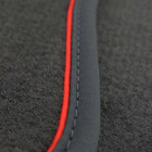 Fußmatten passend für Skoda Octavia 3 / 4 / RS / Combi Velours Premium Tuning Automatten Schwarz, Zierstreifen Rot