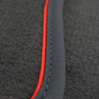 Fußmatten Passend für VW Passat B8 R-Line Sport Variant Tuning, Velours schwarz Autoteppich 2-teilig, Zierband Rot