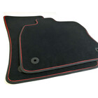 Fußmatten Seat Leon III 5F Sport Premium R ST Cupra Qualität, Automatten 2-teilig Zierband Rot, Velours schwarz