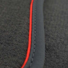 Fußmatten Seat Leon III 5F Sport Premium R ST Cupra Qualität, Automatten 2-teilig Zierband Rot, Velours schwarz