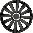 Radkappen 15 Zoll Spyder pro black schwarz 15" 2-fach lackiert mit Chromring Radzierblenden 4er Set, komplett