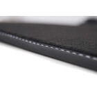 Kofferraummatte Hinten Trunk Matte Tesla Model 3 Premium Velours (Ziernaht Silber) Automatte Teppich schwarz