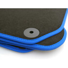 Fußmatten passend für VW Polo 6 AW alle Velours Matten Premium Automatten Schwarz Blau 4er Set