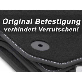 Fußmatten für VW ID3 ID.3 passend (Ziernaht Silber) Velours Premium Automatten Matten Innen Schwarz, 4-tlg
