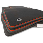 Fußmatten DS7 Crossback (Zierstreifen Rot) Premium Velours Matten Automatten in Original Qualität 4-teilig Schwarz