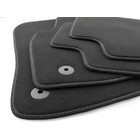 Fußmatten DS7 Crossback (Ziernaht Silber) Premium Velours Matten Innen Automatten komplett, Schwarz