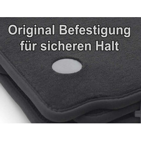 Fußmatten Fiat Panda (ab 2017) + Hybrid Velours Matten Automatten Set, 4-teilig, Schwarz, Original Qualität