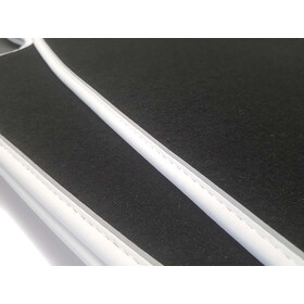 Fußmatten für Hyundai Ioniq V (Rand Weiß) Premium Velours Matten in Original Qualität Automatten, Schwarz, 4-teilig