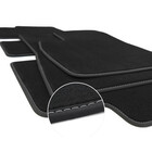 Fußmatten für Tesla Model Y (Ziernaht Weiß) Premium Velours Autoteppich Matten Original Qualität, Schwarz, Komplett Set