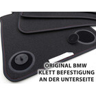 Fußmatten für BMW X3 iX3 / X4 G02 (Doppelnaht M Design) Velours Premium Matten in Original Qualität Autoteppich Set, 4-teilig, Schwarz