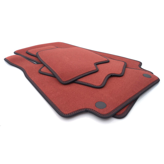 Fußmatten Autoteppich (Premium) Rote Veloursmatten Set in Original Qualität Autoteppich Matten 4-teilig